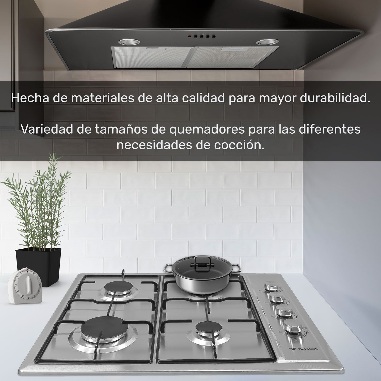 Parrilla A Gas Lp Y Natural 4 Quemadores 58.5 X 50.5 X 9 Cm