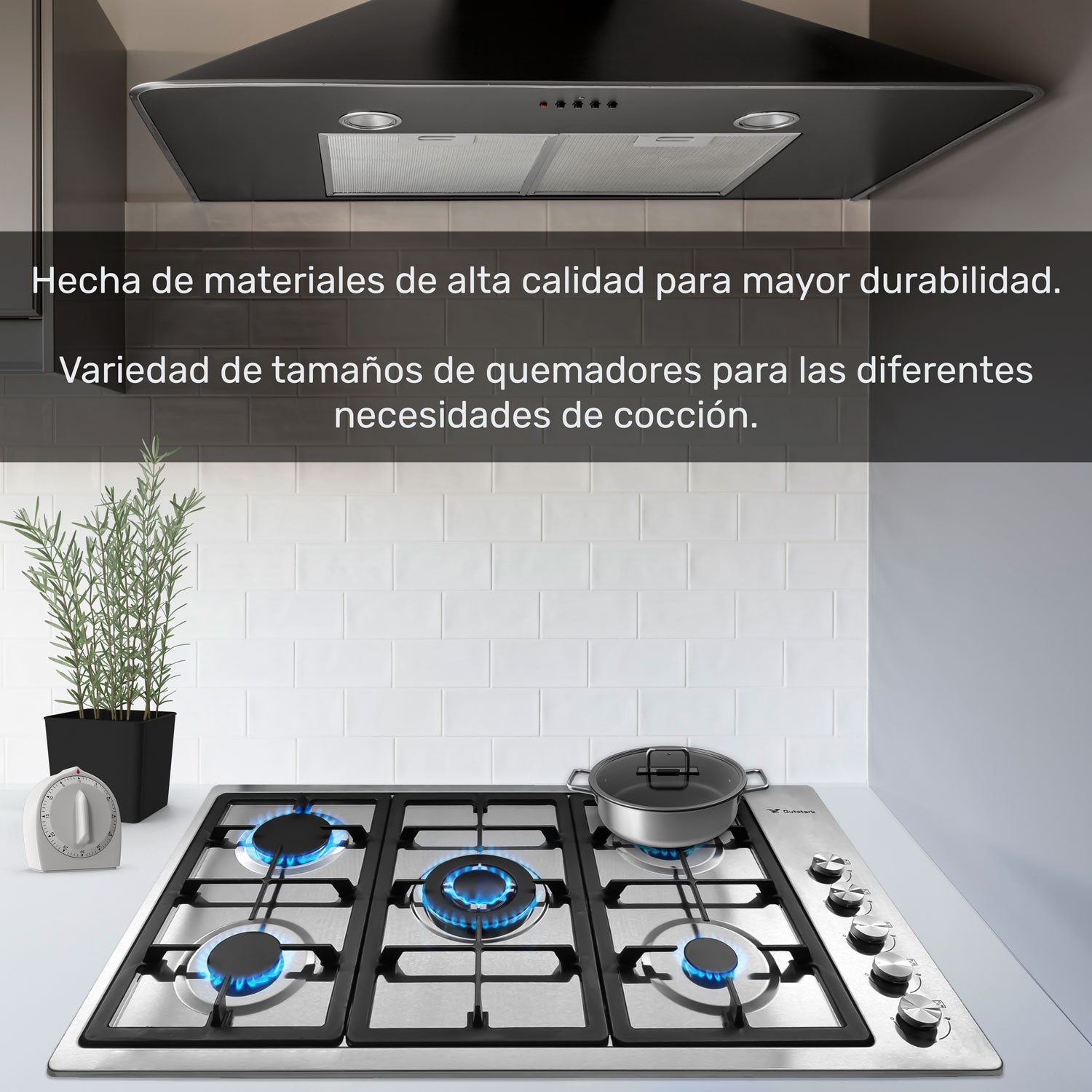 Parrilla de Acero Inoxidable 5 Quemadores