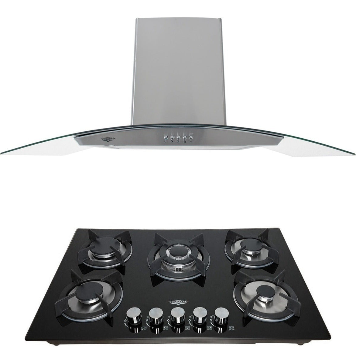 Combo Campana Cristal 90cm + Parrilla Cristal 5 Quemadores