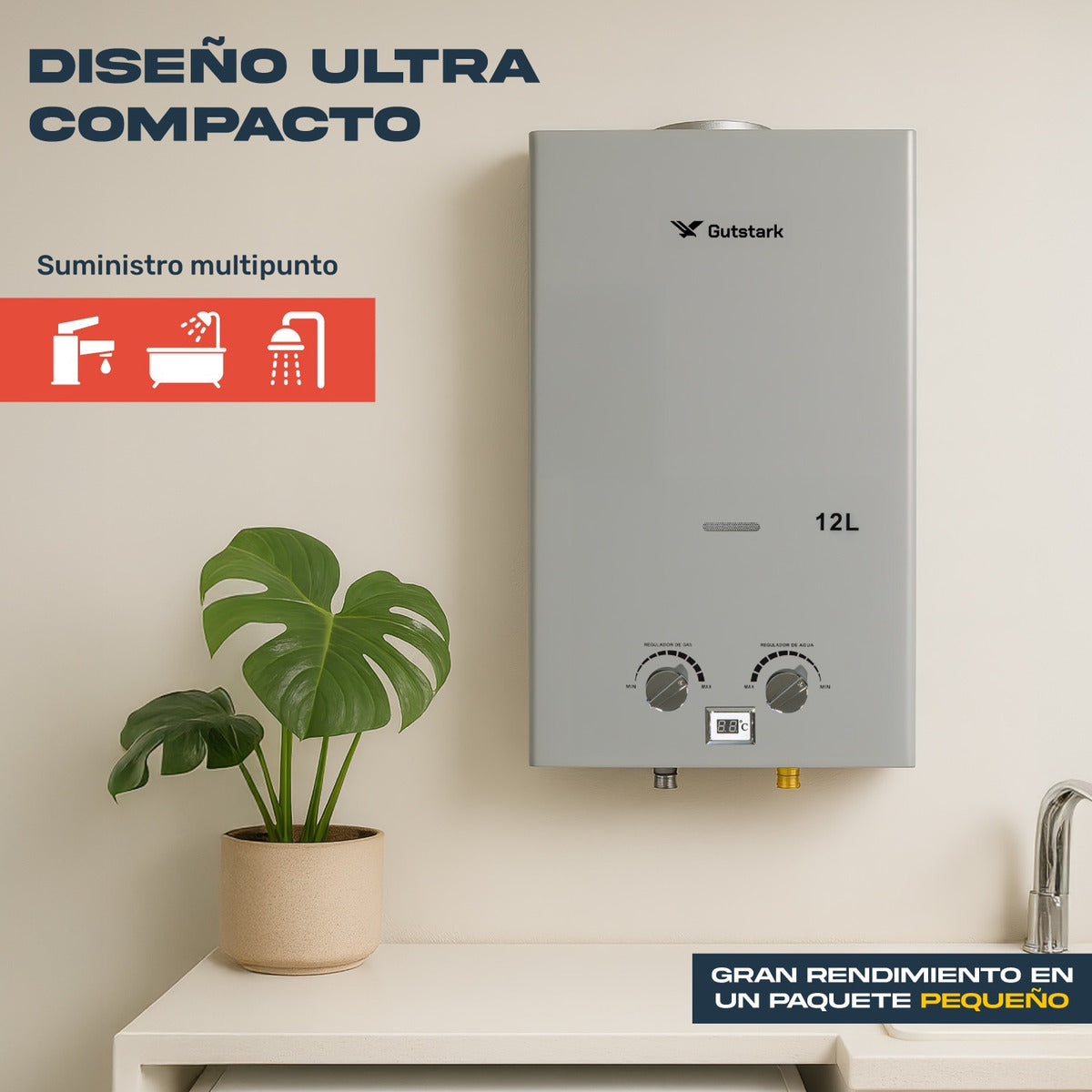Calentador De Agua Instantaneo De Paso 12 Litros Gas Natural