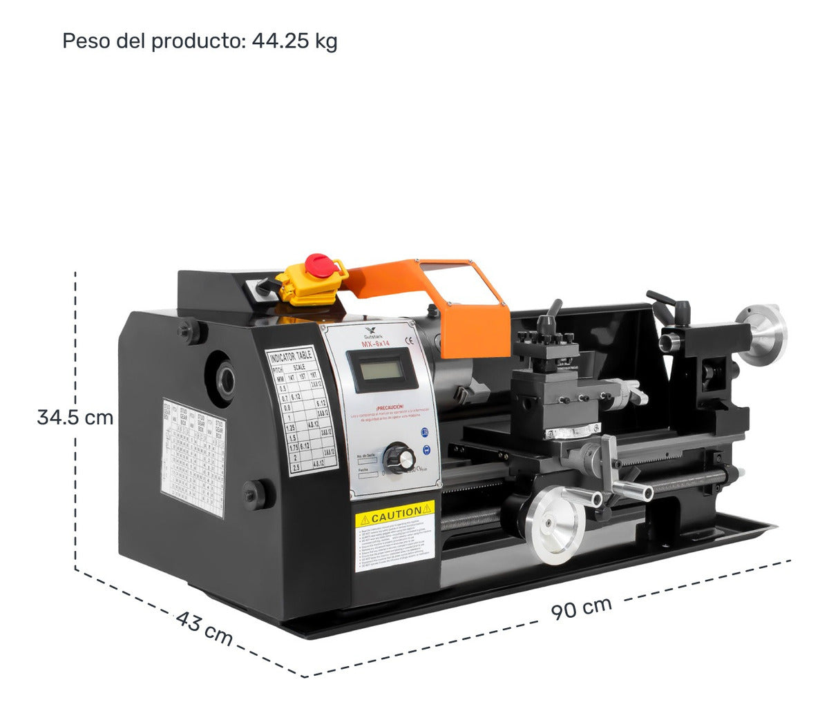 Mini Torno Metal Velocidad Variable 2250rpm 8x14 Pulgadas