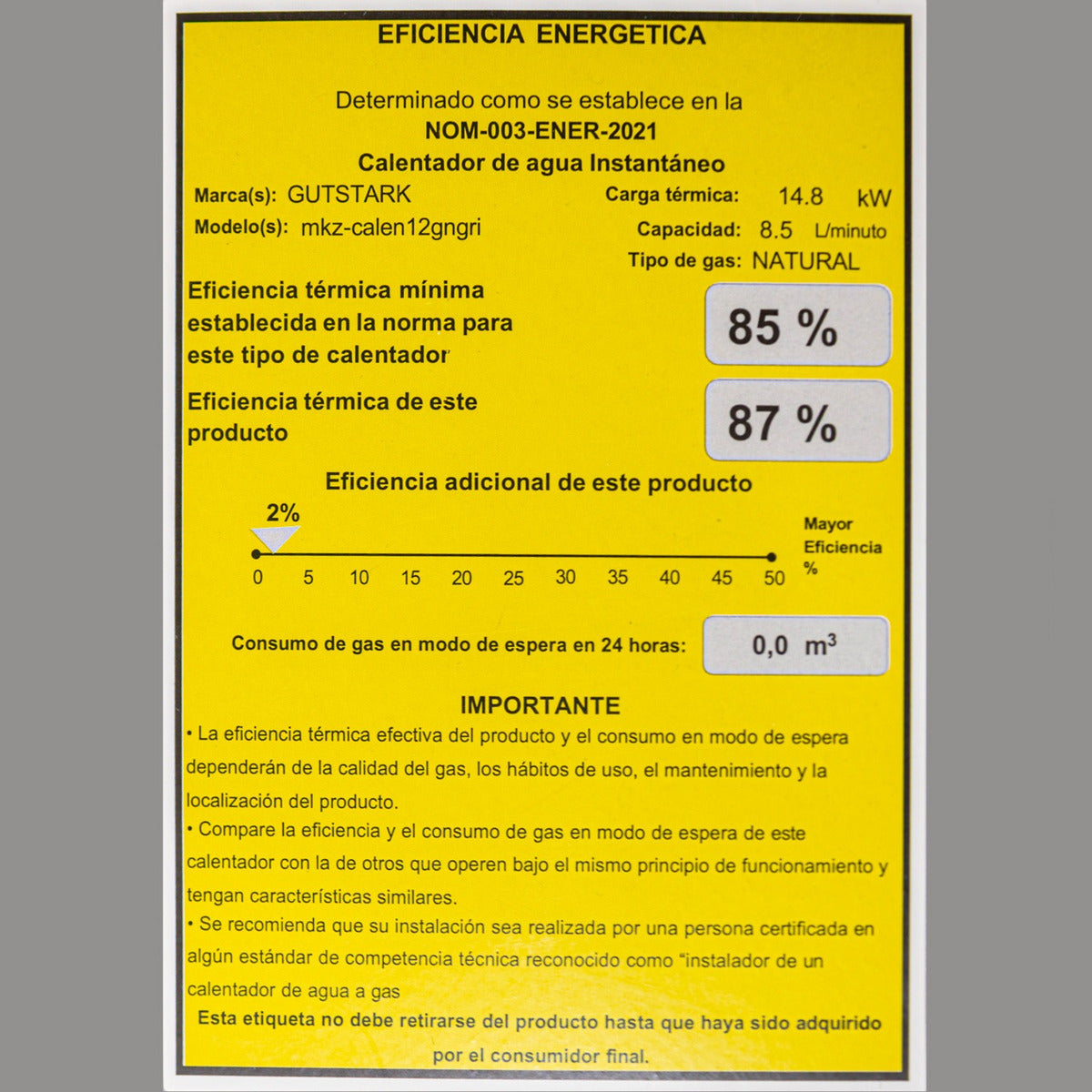 Calentador De Agua Instantaneo De Paso 12 Litros Gas Natural
