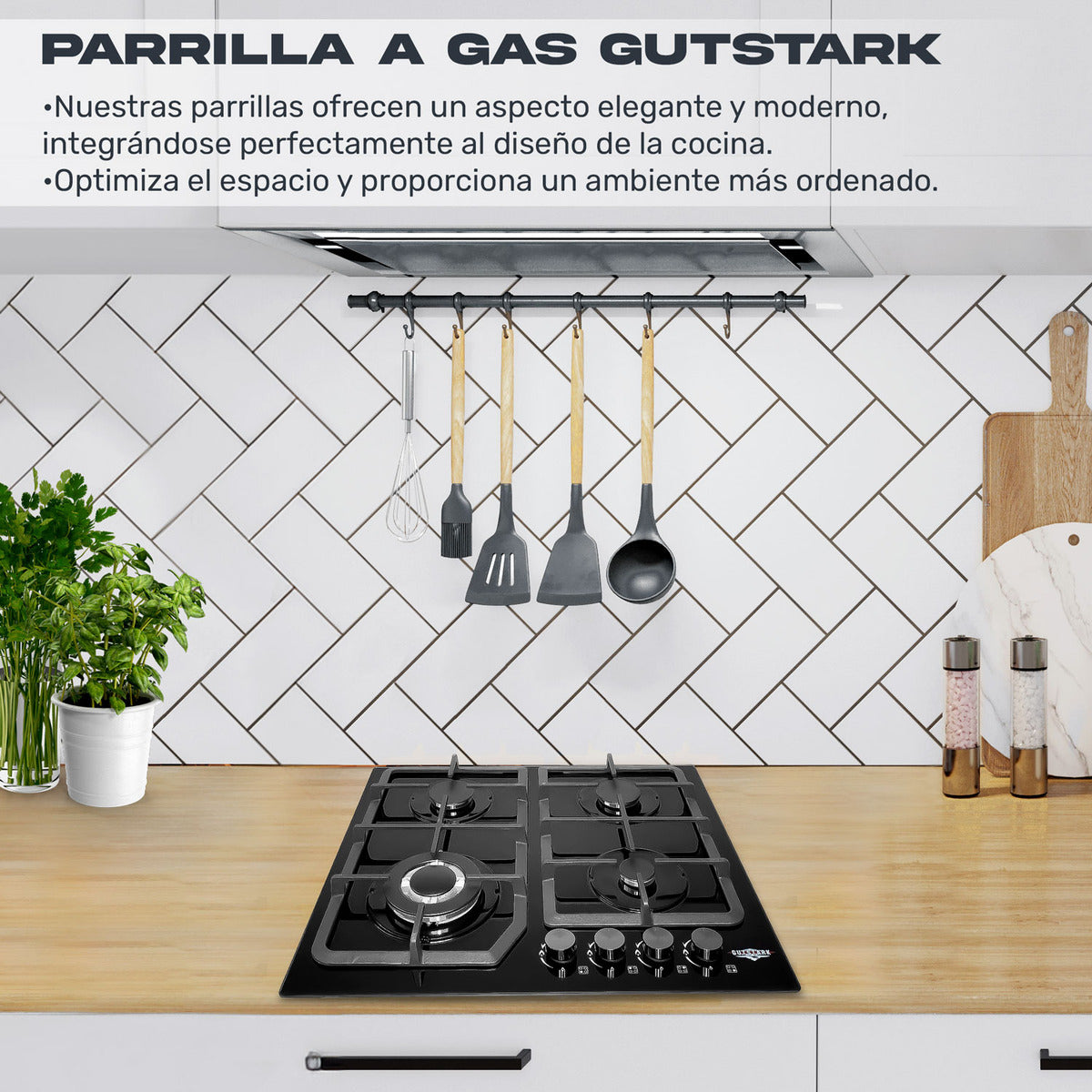 Parrilla Gas Cristal Templado 4 Quemadores Estufillas Hogar