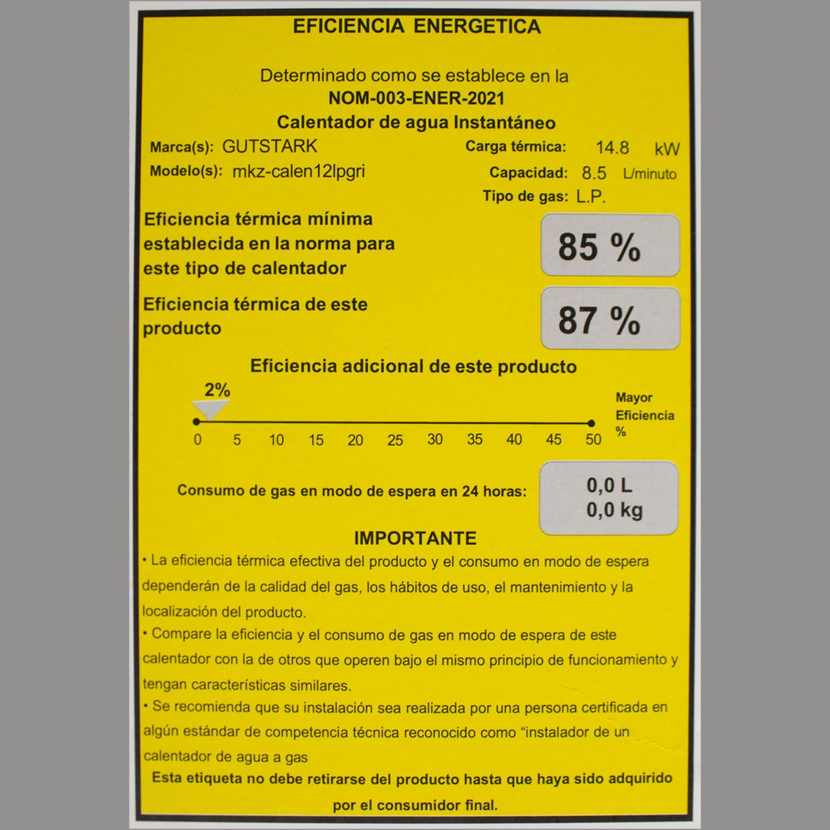 Calentador De Agua Instantaneo De Paso 12 Litros Gas Lp