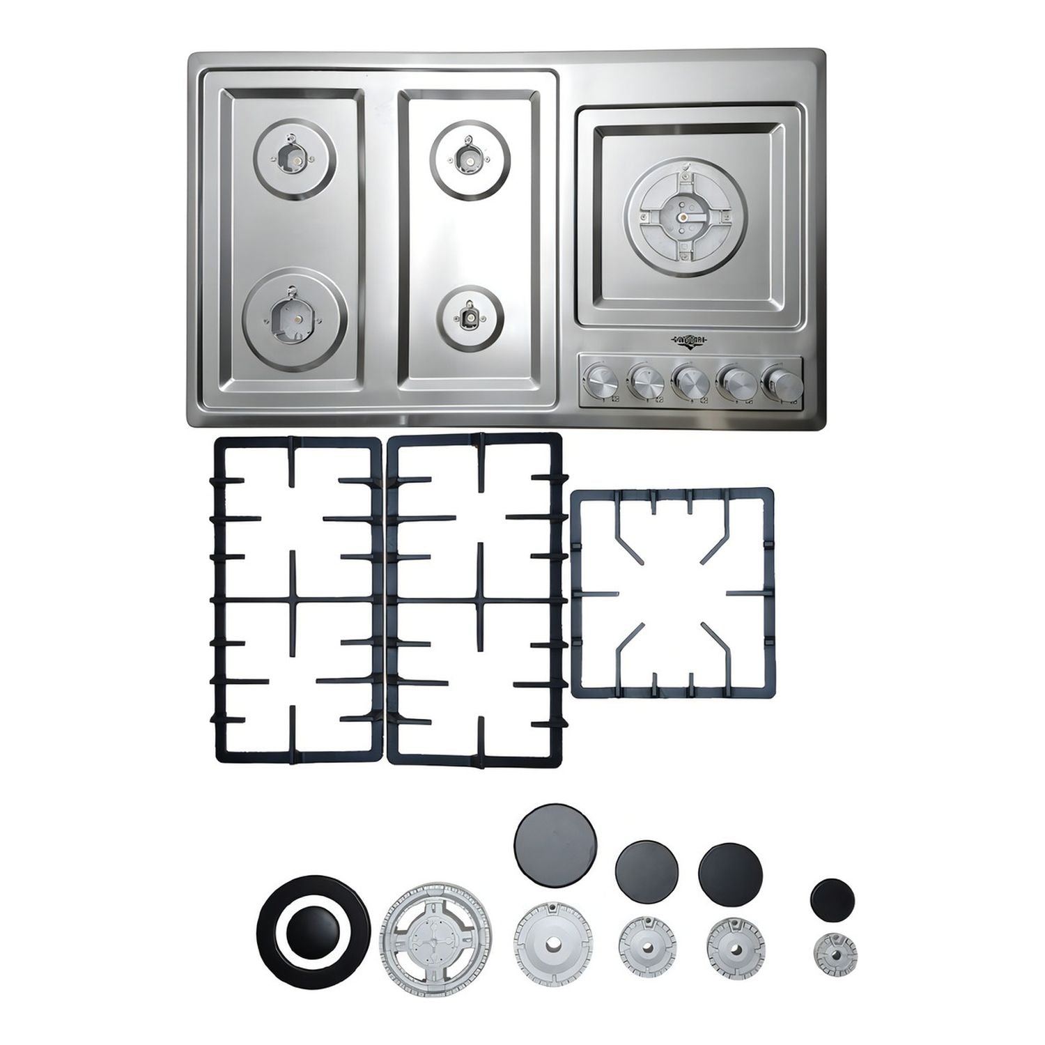Parrilla de Gas Empotrable Acero Inoxidable 5 Quemadores Premium