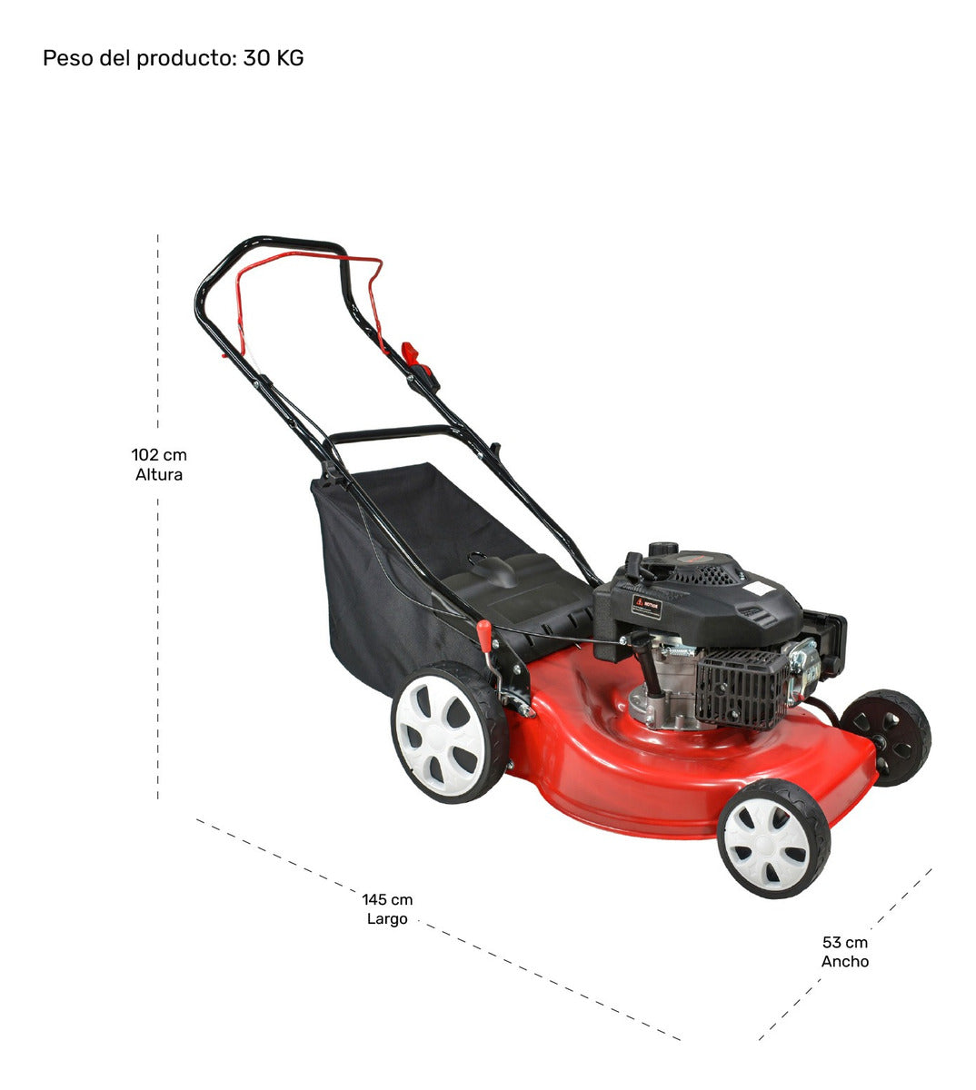 Podadora Pasto 5 Hp Motor A Gasolina 13l 159cc Corte 20'