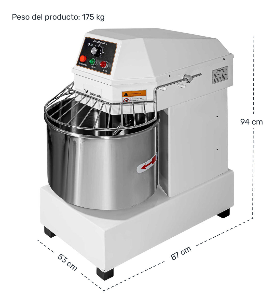 Amasadora Industrial Comercial 50 Litros 20kg 2200w 250rpm
