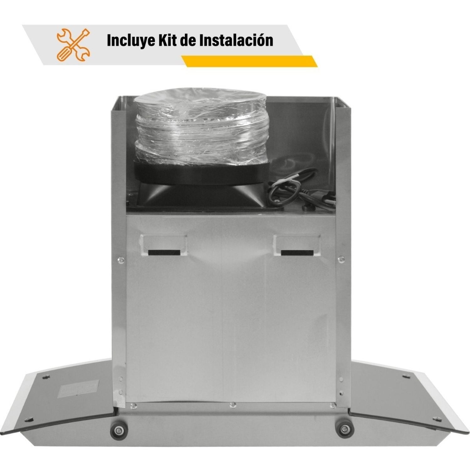 Combo Campana Cristal 60cm + Parrilla Cristal Templado 4 Ornillas