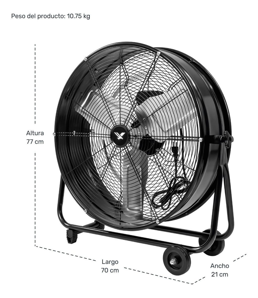 Kit Set 2 Ventiladores Industriales Metalico Piso 180w 30'
