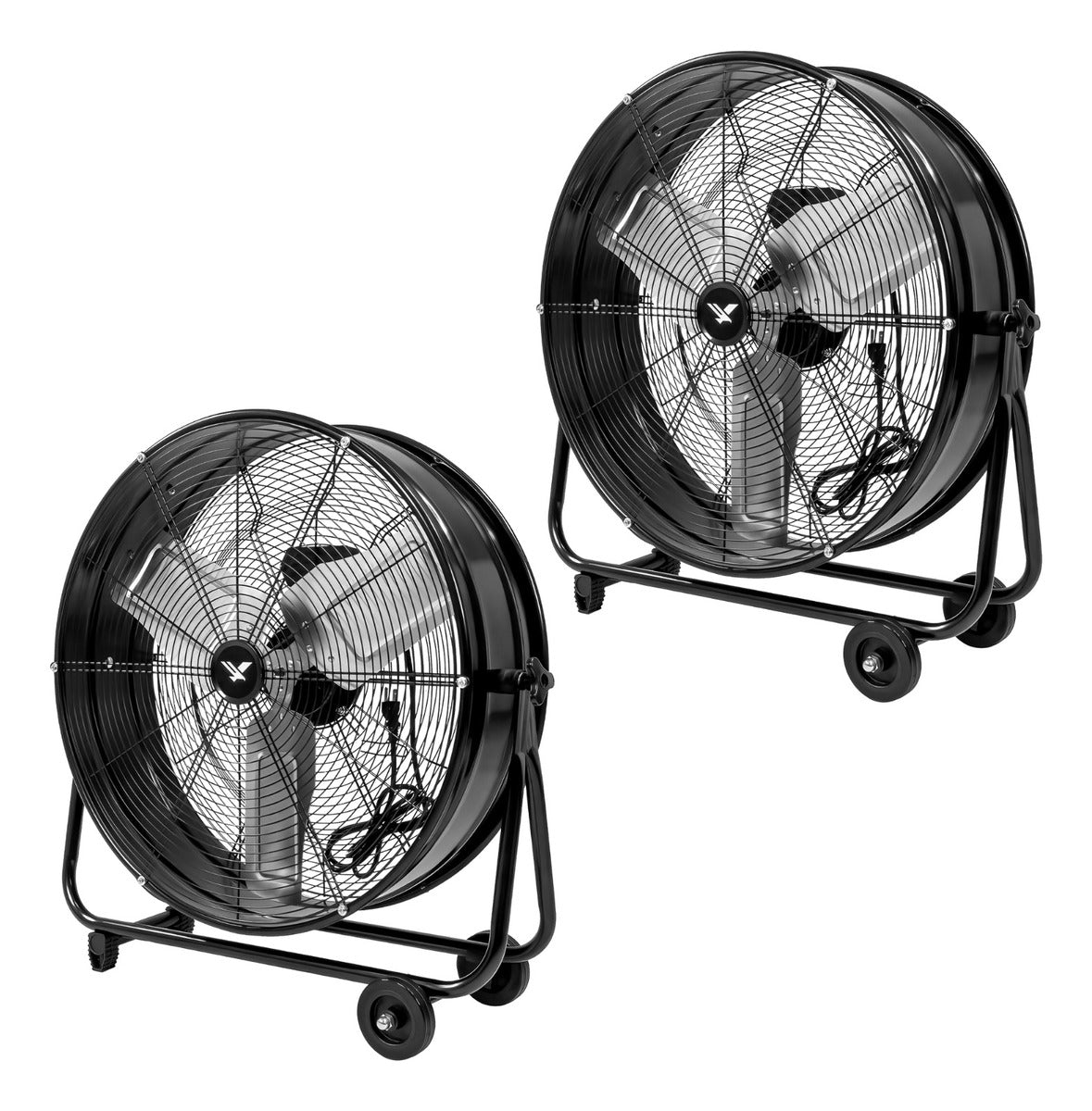 Kit Set 2 Ventiladores Industriales Metalico Piso 180w 30'