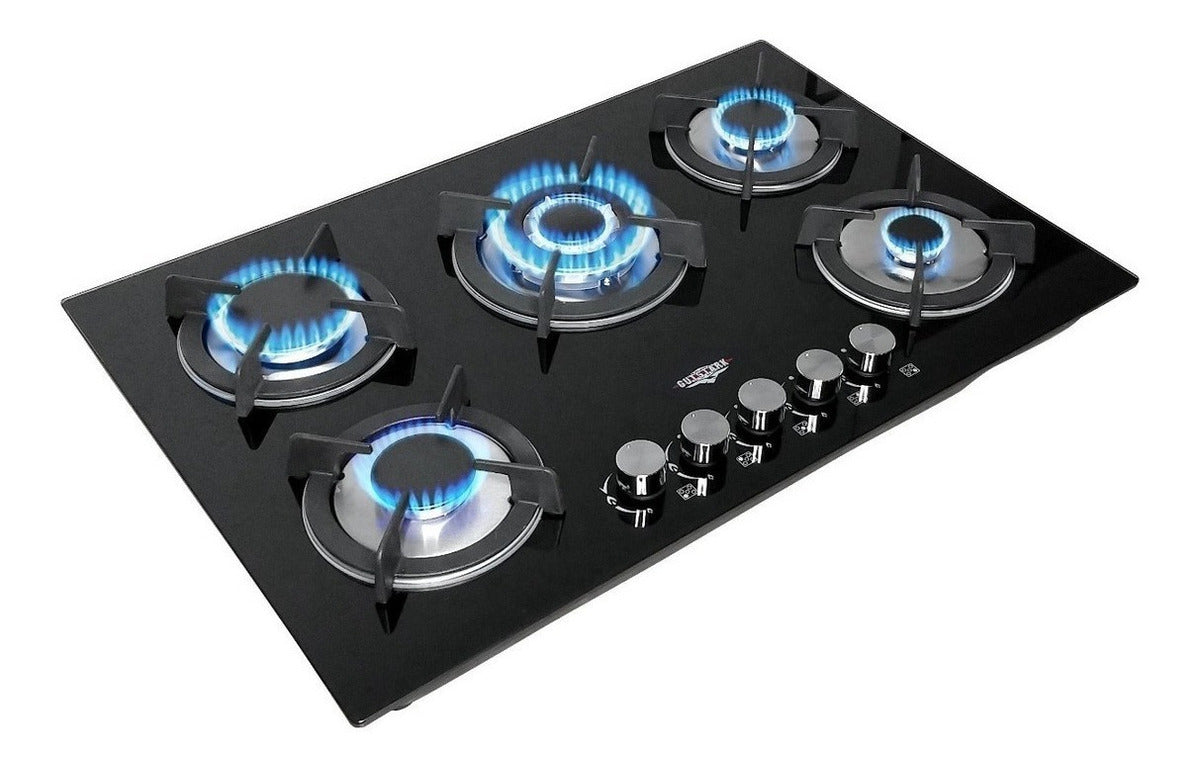 Combo Campana Cristal 90cm Y Parrilla Cristal 5 Quemadores