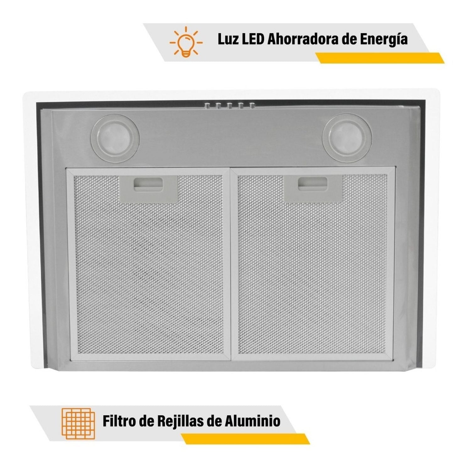 Combo Campana Cristal 60cm + Parrilla Cristal Templado 4 Ornillas