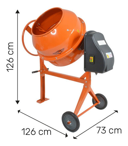 Revolvedora De Concreto Electrica 1/2 Saco 160 L 1 Hp