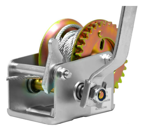 Malacate Winch Con Manivela 300 Kg Cable Acero 6.5m
