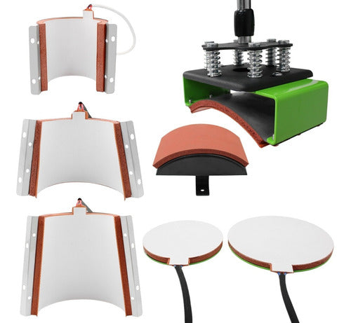 Kit Sublimacion 8 En 1 Plancha 30 X 40 Tazas Gorras Playeras