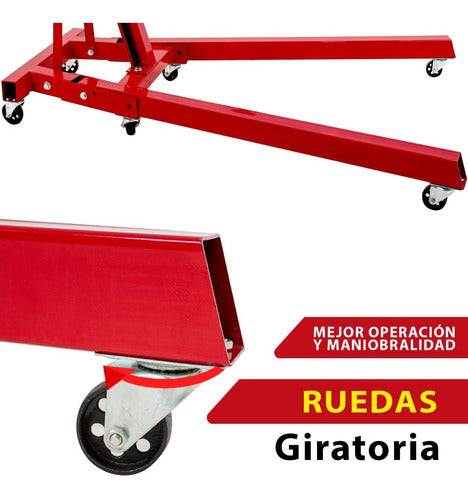 Pluma Hidraulica Plegable Motor 2 Ton Profesional Uso Rudo