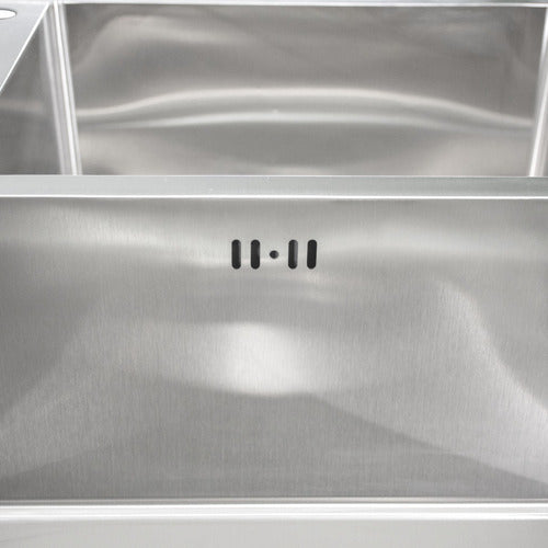 Fregadero Tarja Acero Inox 2 Tinas Anti-ruido + Escurridor