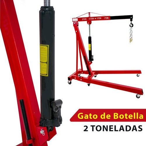 Pluma Hidraulica Plegable Motor 2 Ton Profesional Uso Rudo