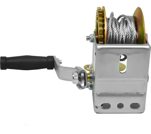 Malacate Winch Con Manivela 300 Kg Cable Acero 6.5m