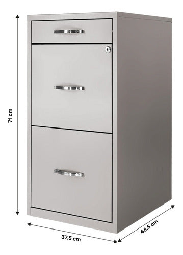 Archivero Metalico 2 Gabinetes + 1 Cajon Papelero Oficina