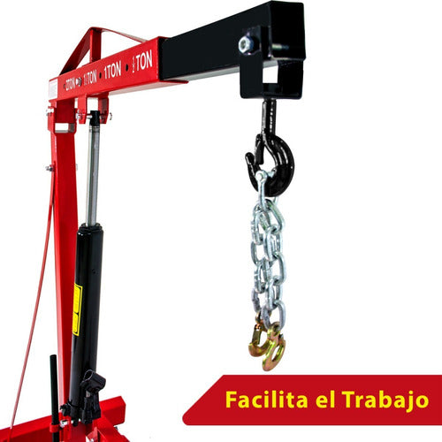 Pluma Hidraulica Plegable Motor 2 Ton Profesional Uso Rudo