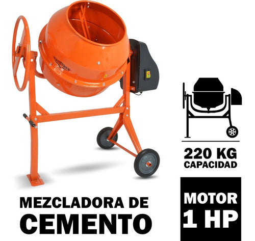 Revolvedora De Concreto Electrica 1/2 Saco 160 L 1 Hp