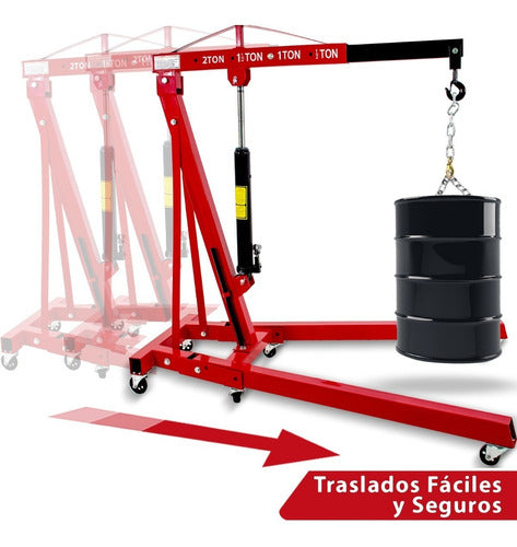 Pluma Hidraulica Plegable Motor 2 Ton Profesional Uso Rudo