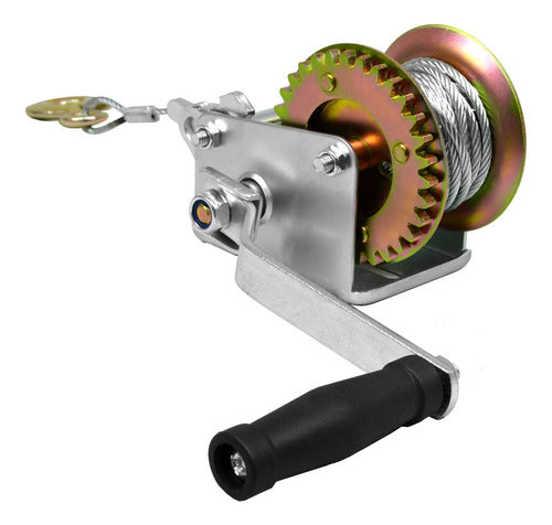 Malacate Winch Con Manivela 300 Kg Cable Acero 6.5m