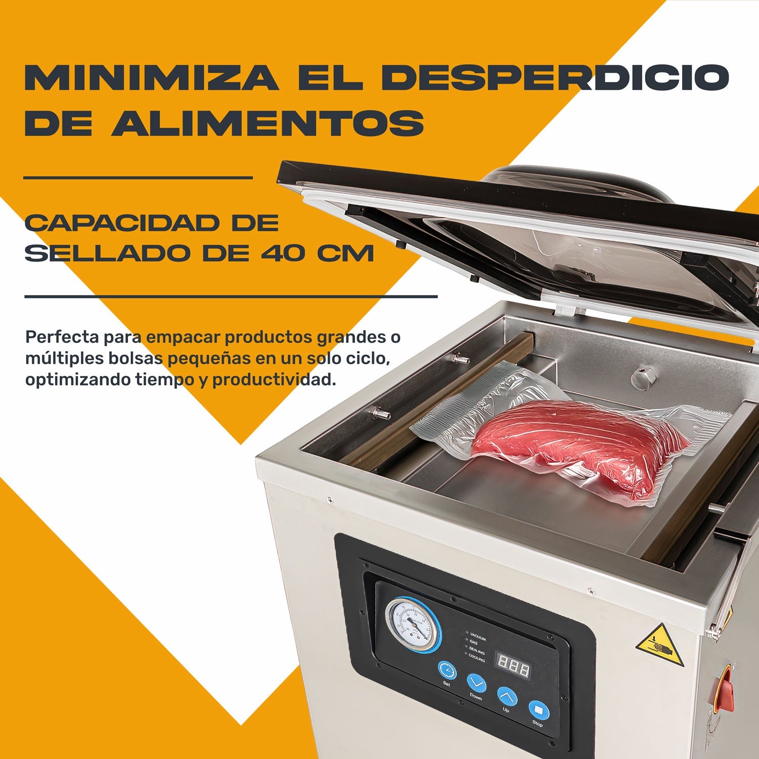 Empacadora Industrial Doble Selladora Alto Vacio 40cm