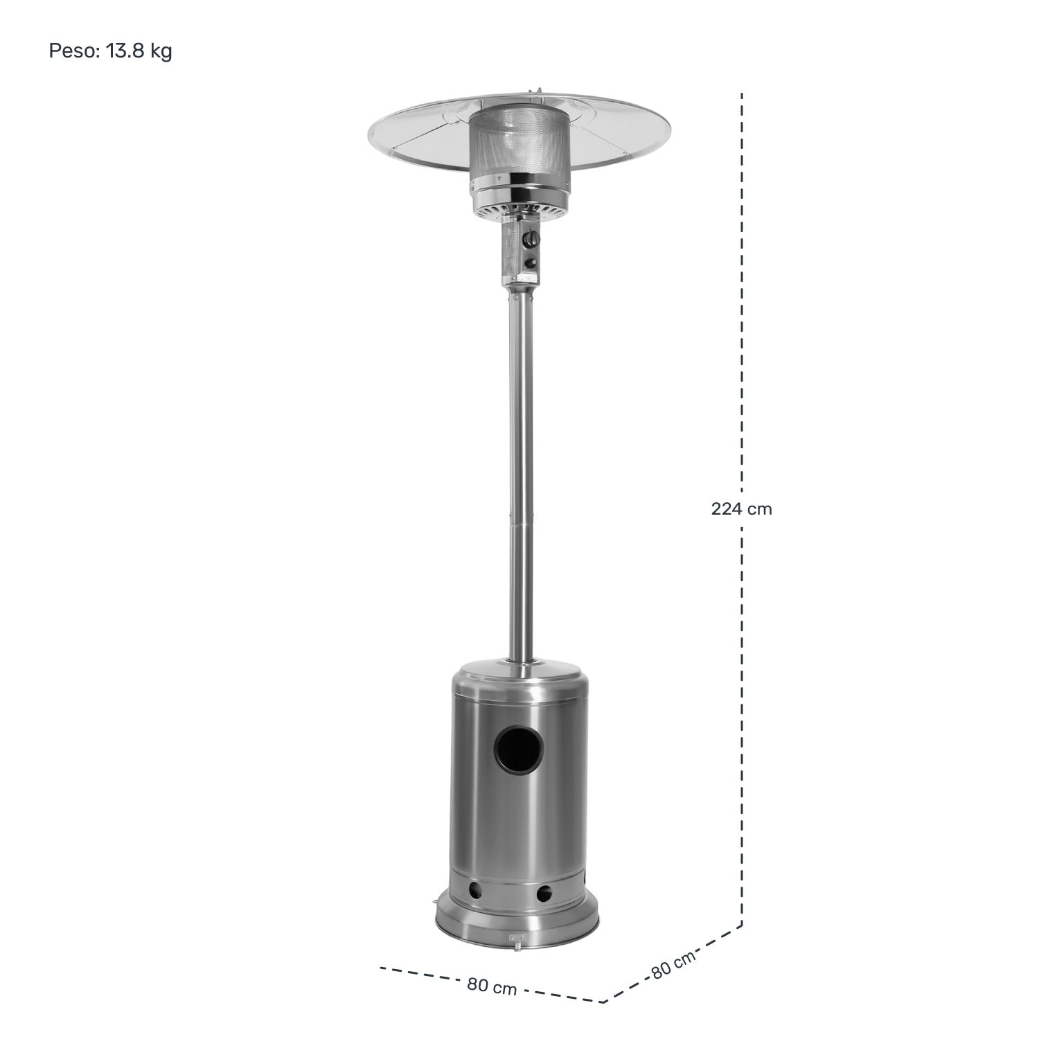 Calefactor Exterior Gas Lp Acero Inox Calenton Hongo Patio
