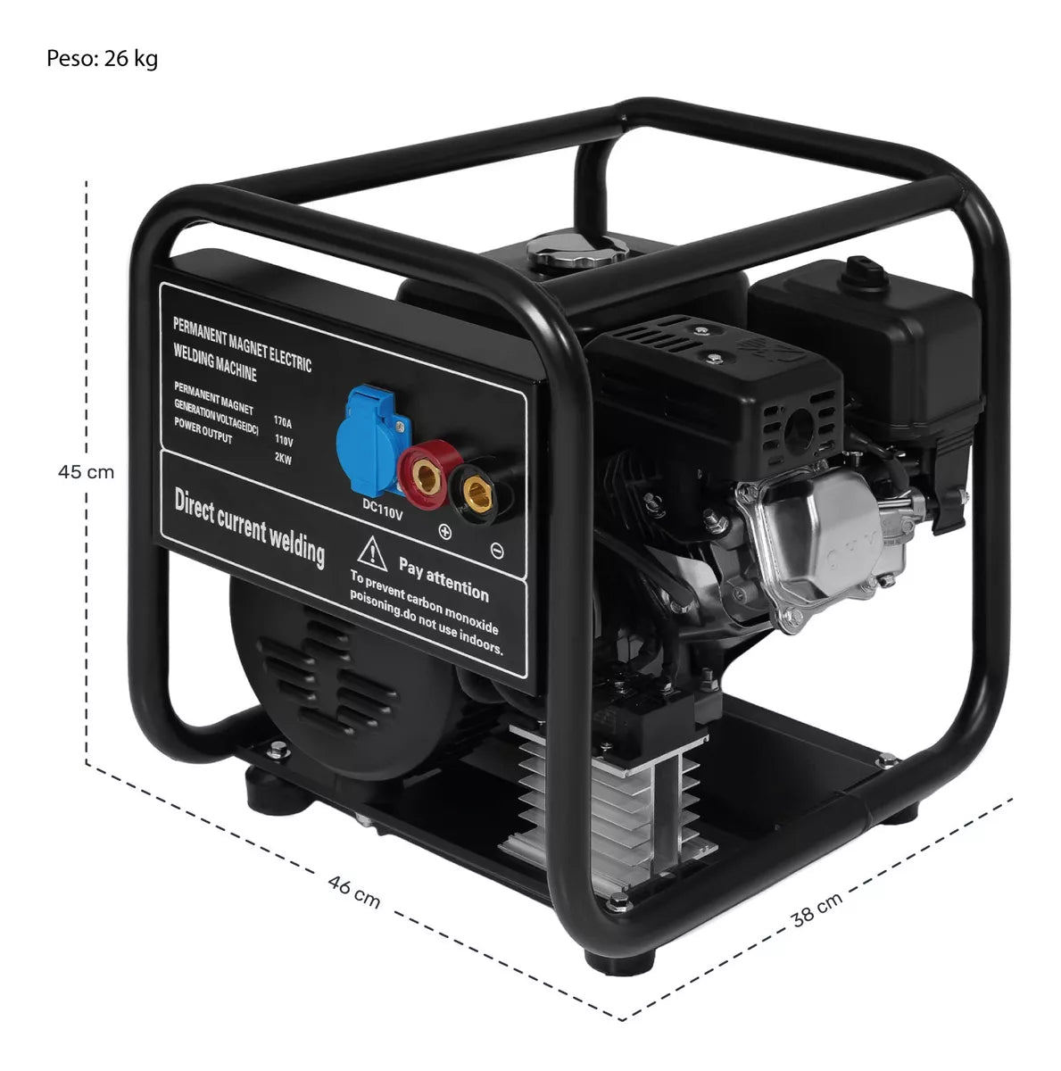 Motosoldadora Generador Gasolina 170 Amp 2000w Monofasico Gutstark
