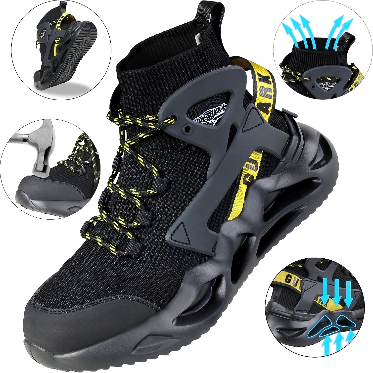 Tenis De Seguridad Trabajo Zapato Industrial Casquillo Punta Acero Talla 26