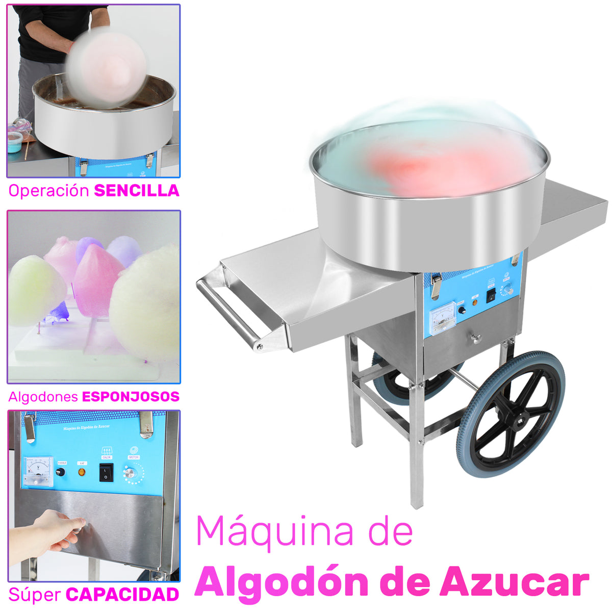 Maquina Algodon Azucar Carrito Algodonera Comercial