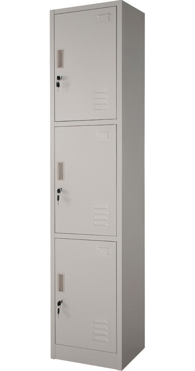 Locker Metalico 3 Puertas Casilleros Oficina Chapa 9x34x180