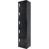 Locker Negro Metalico 5 Puertas Casilleros Oficina Cerradura