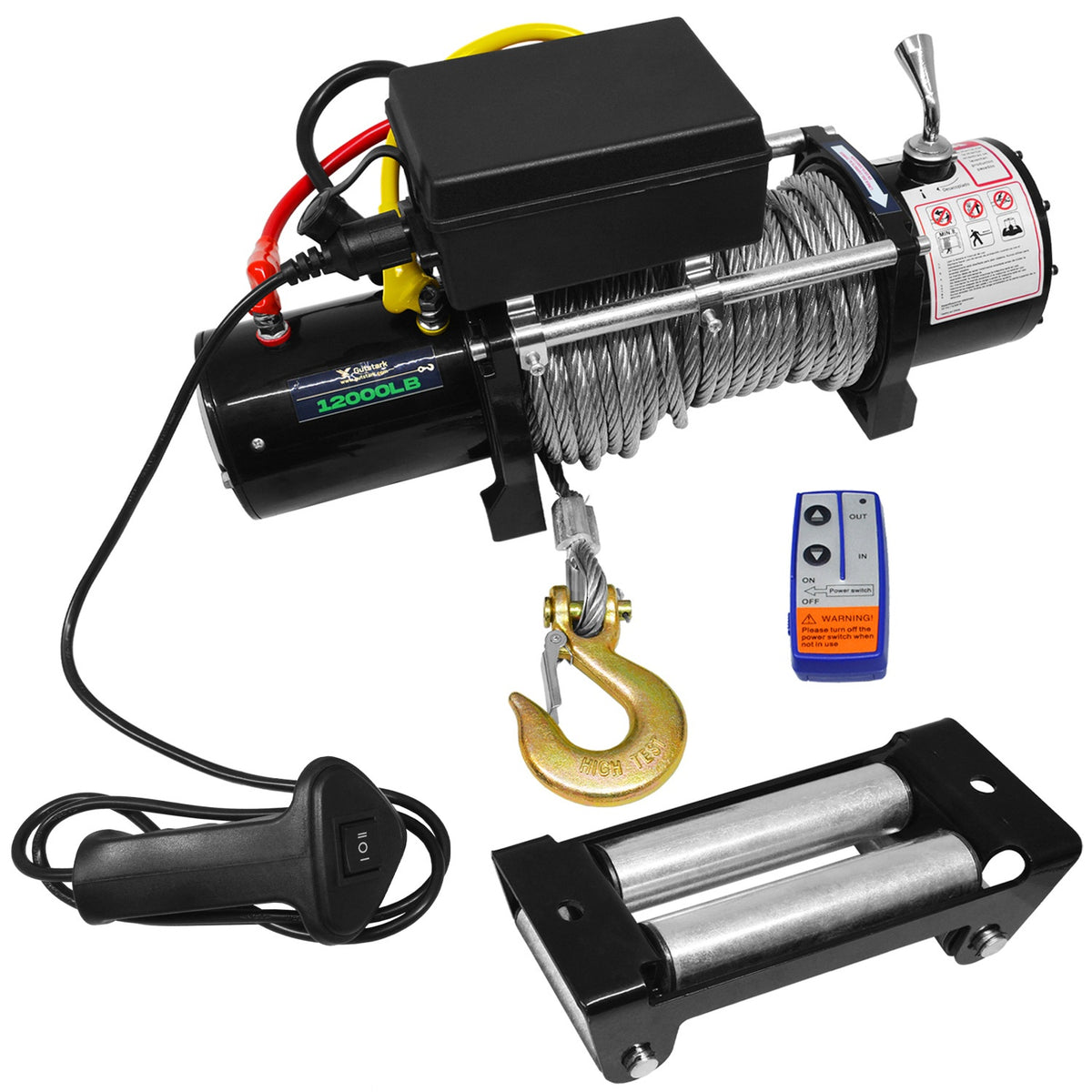 Winch Electrico Jeep 12000 Lb Cable Acero 27m 12v 5443 Kg