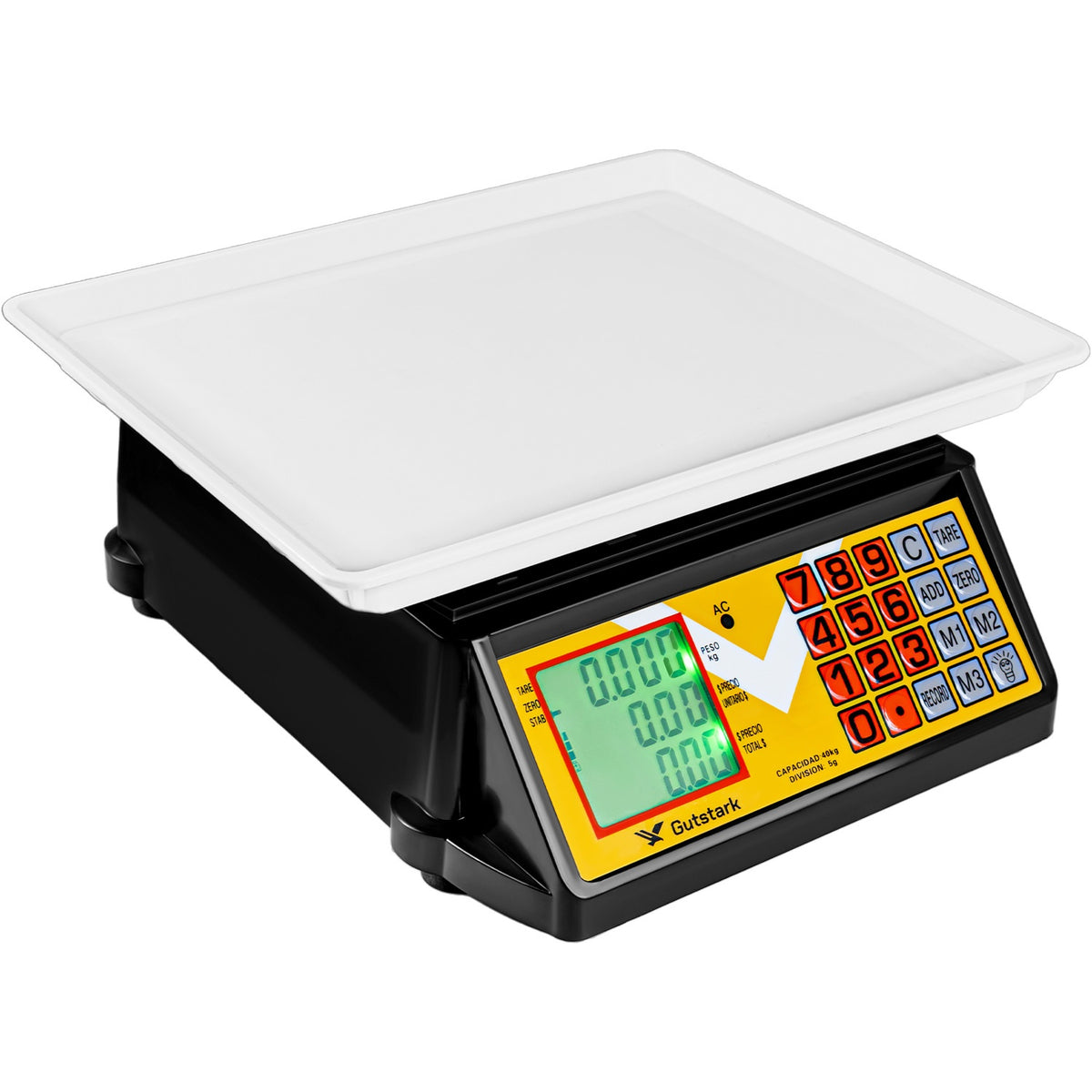 Bascula Comercial Digital 40 Kg Portatil Bateria 30x27x13cm