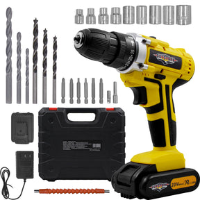 Taladro Atornillador Inalambrico 1360RPM 26pz + Extensor Desatornillador
