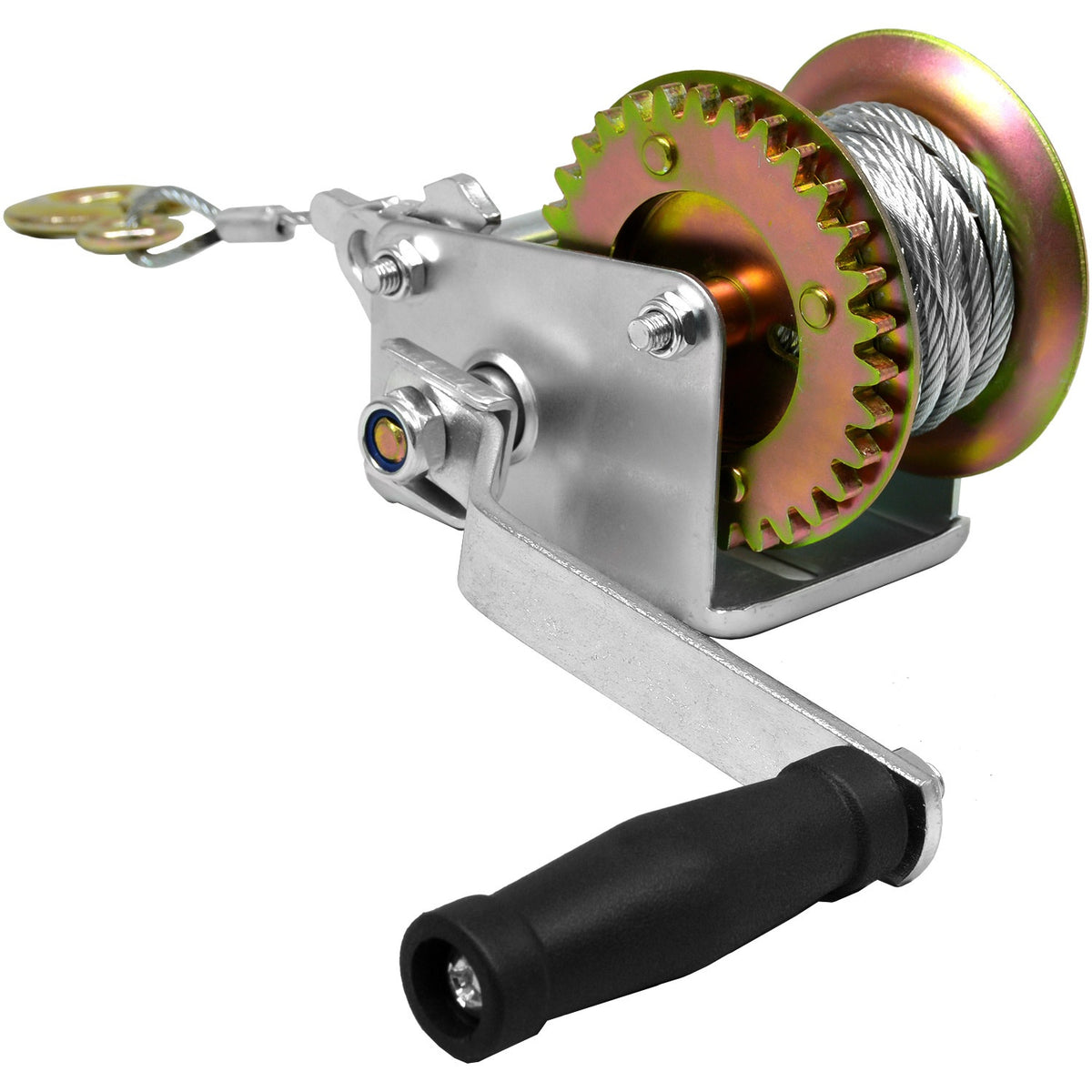 Malacate Winch Con Manivela 300 Kg Cable Acero 6.5m
