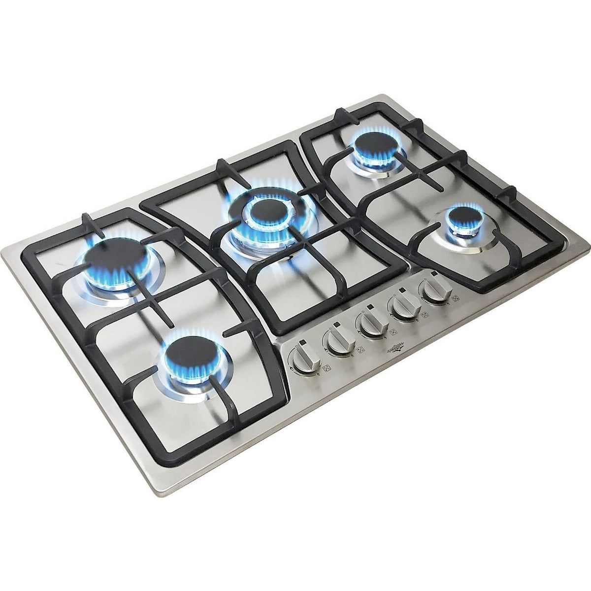 Parrilla Estufa Gas Lp Natural 5 Quemadores 76 cm en Acero Inoxidable y quemador central
