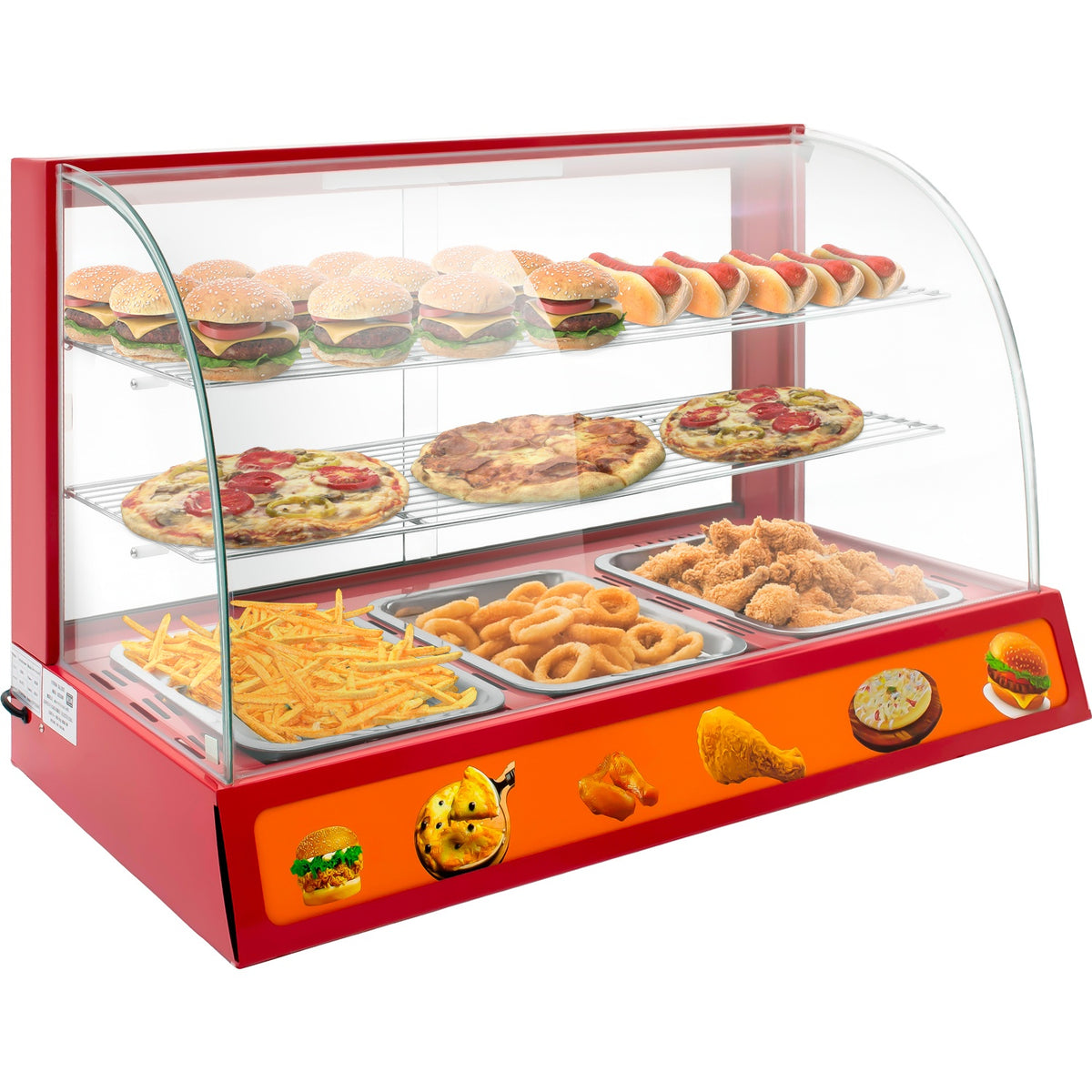 Vitrina Exhibidor Alimentos Calientes Mostrador Cristal