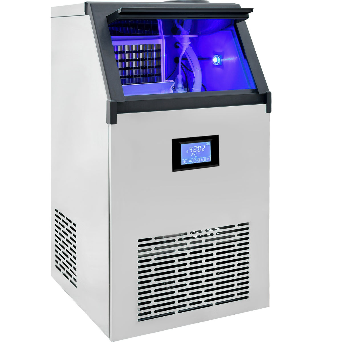 Maquina Fabricadora Hielo Comercial 60 Kg Dia Restaurante Color Plata