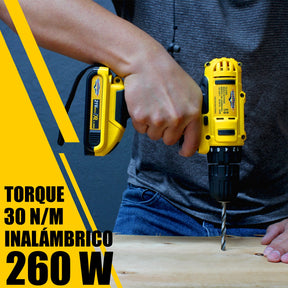 Taladro Desatornillador 3 En 1  Inalambrico 260w 1360 Rpm Kit 20 Accesorios