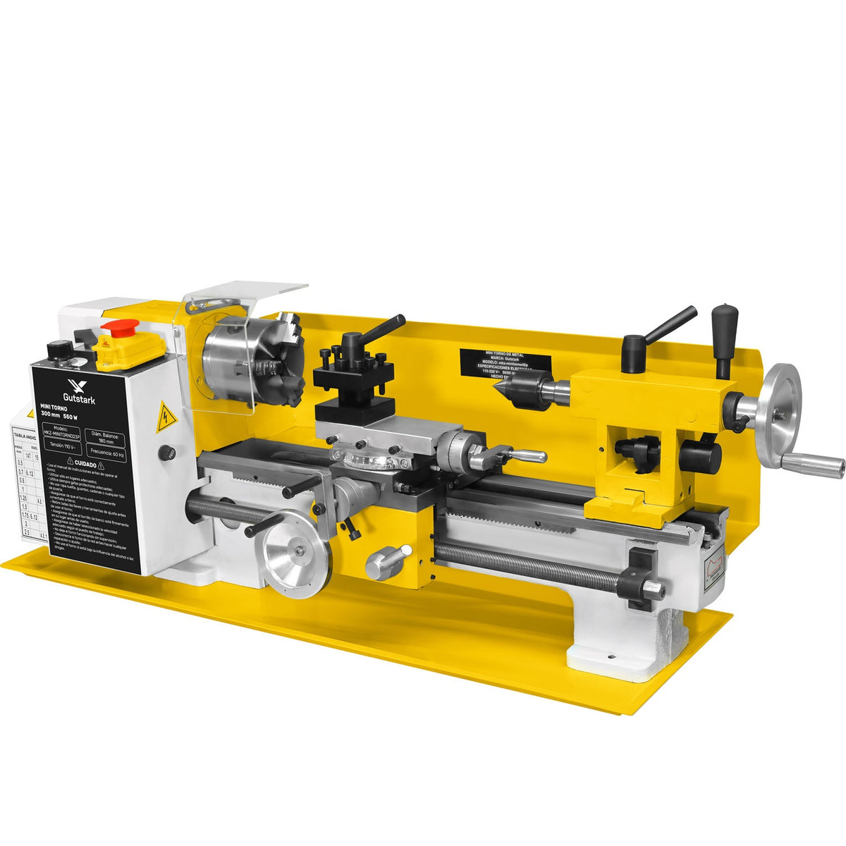 Mini Torno Metal 23 Pz Torneado Acero 550w 2500rpm