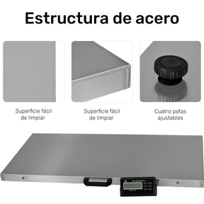 Bascula Veterinaria Gatos Perros Grandes 300kg Acero Inox