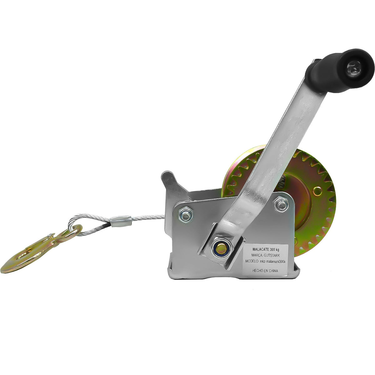 Malacate Winch Con Manivela 300 Kg Cable Acero 6.5m