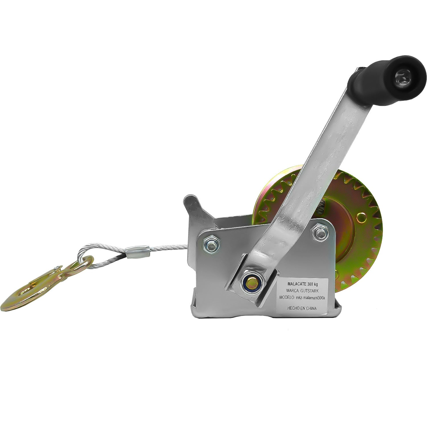 Malacate Winch Con Manivela 300 Kg Cable Acero 6.5m