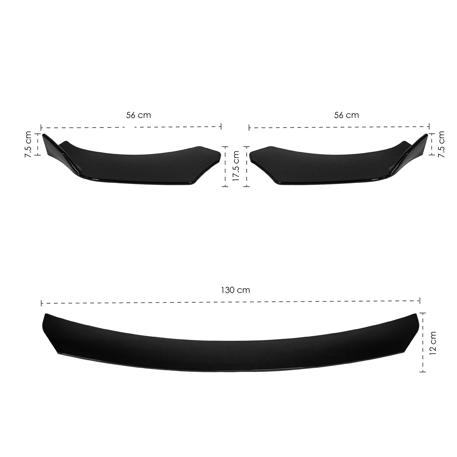 Lip Splitter Delantero Universal Autos Lujo Defensa 3 Pzs