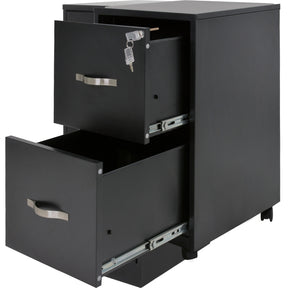 Archivero Metálico 2 Gavetas Carta Para Oficina Ruedas 360° Color Negro