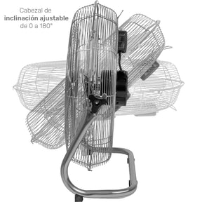 Ventilador De Piso Pared 23' Gris 3 Aspas Metal Potente Casa